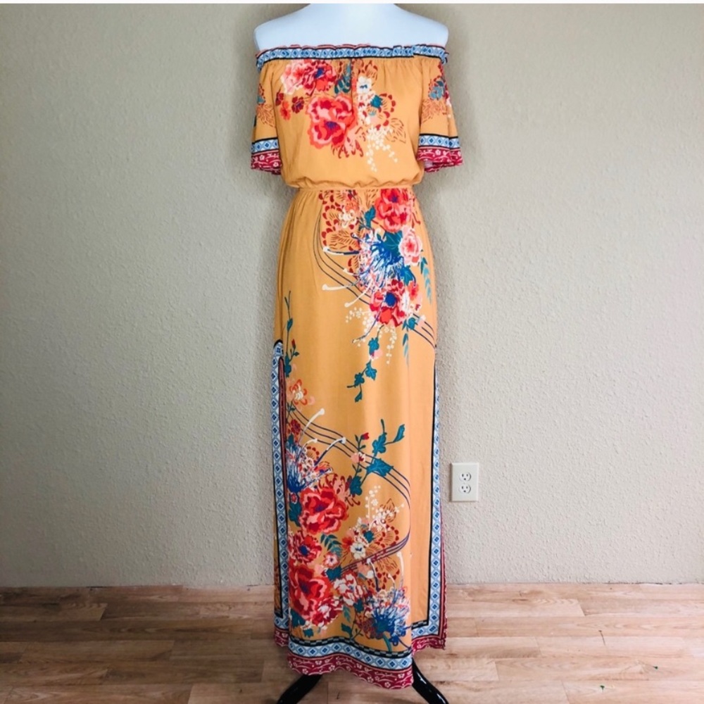Flying Tomato off shoulder maxi dress